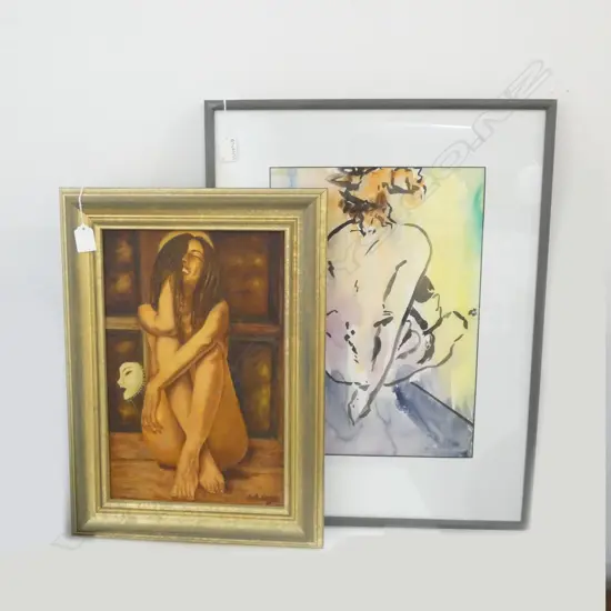 2 FEMALE NUDES; JOANNA NIMMIS & B. BURKE 405x290mm