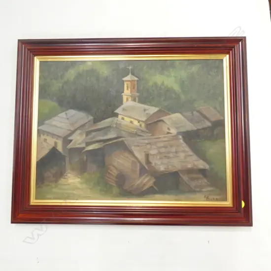 MANUEL MALDONADO VILLAGE SCENE OIL 450x600mm