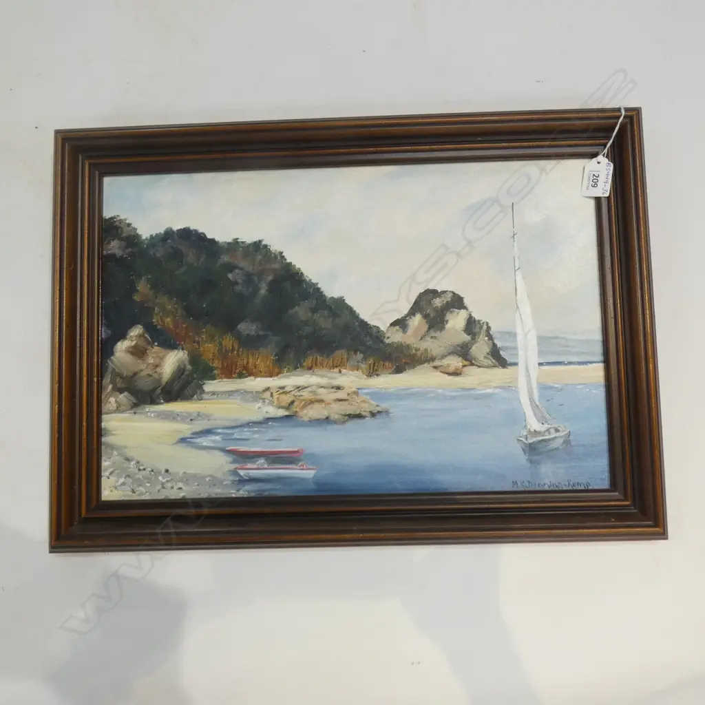 M K DENNING-KEMP ; OIL ON BOARD WARD ISLAND WELLINGTON Image 1++