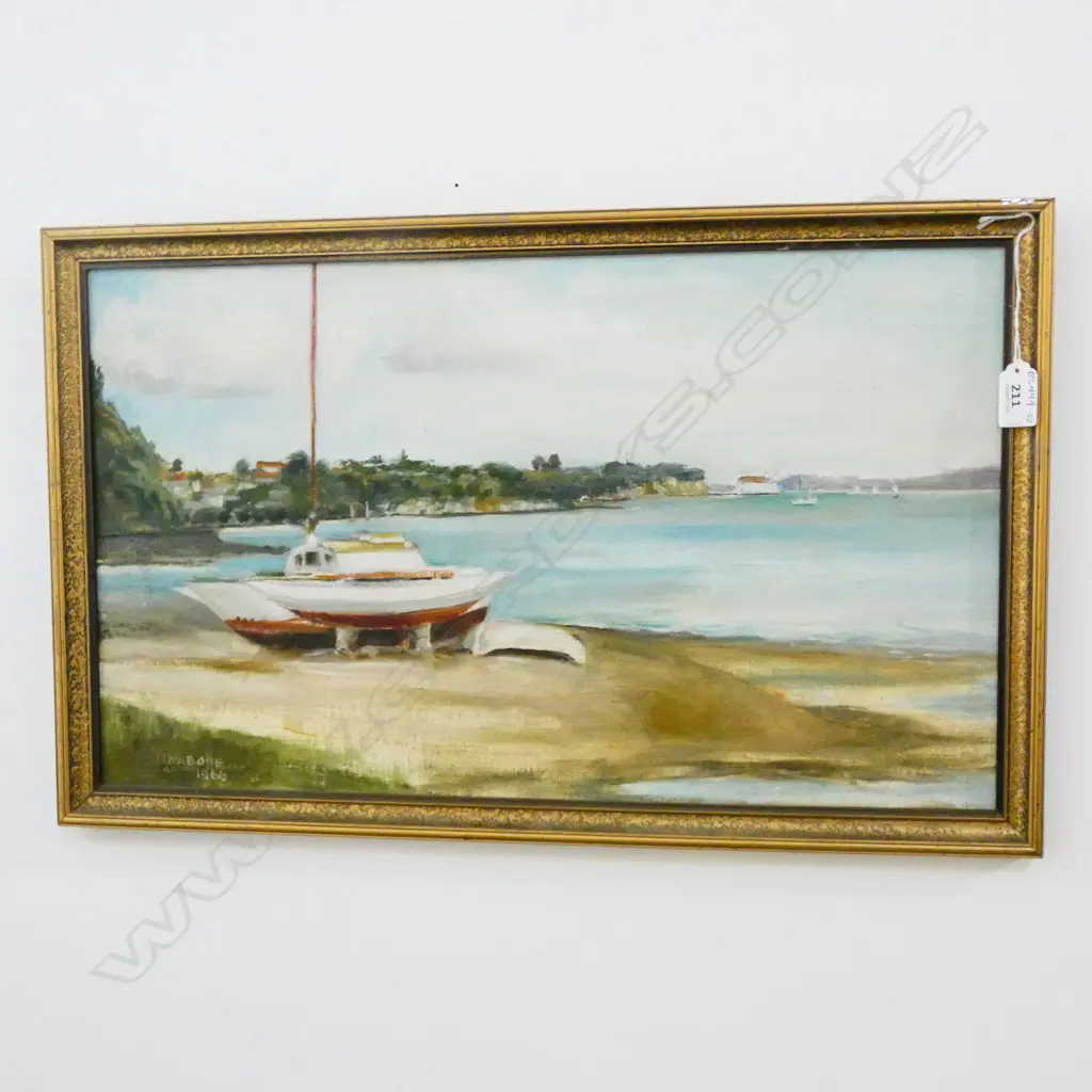 RABONE. OIL ON BOARD. “ON THE BEACH ST HELIERS” Image 1++