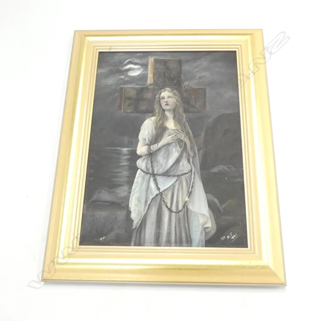 WWI PROPAGANDA OIL SIGNED & DATED 1914 540x390mm Image 1++