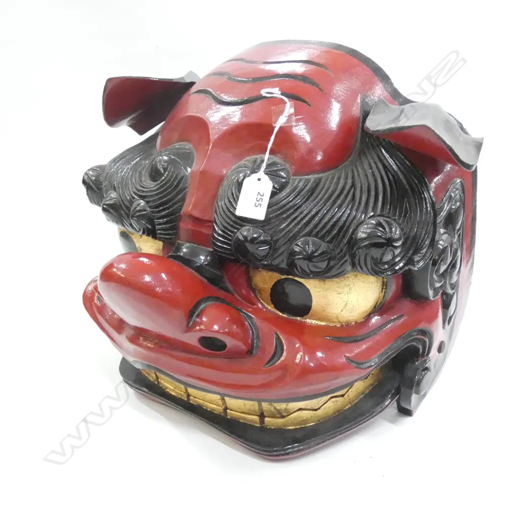 WOODEN LION DANCE HEADPIECE H336 W464 D294 Image 1++