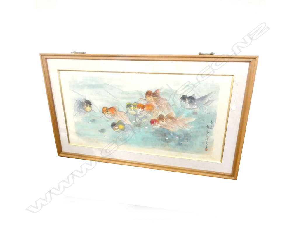 ZHAO Shiguang (1916-2007), CHINESE W/C GOLDFISH, 600 X 1200mm Image 1++