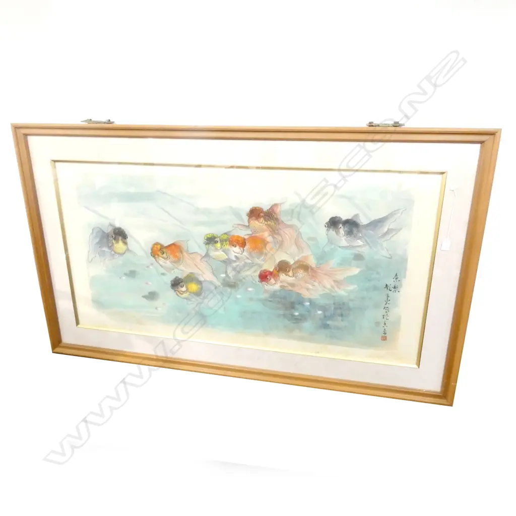 ZHAO Shiguang (1916-2007), CHINESE W/C GOLDFISH, 600 X 1200mm Image 1++