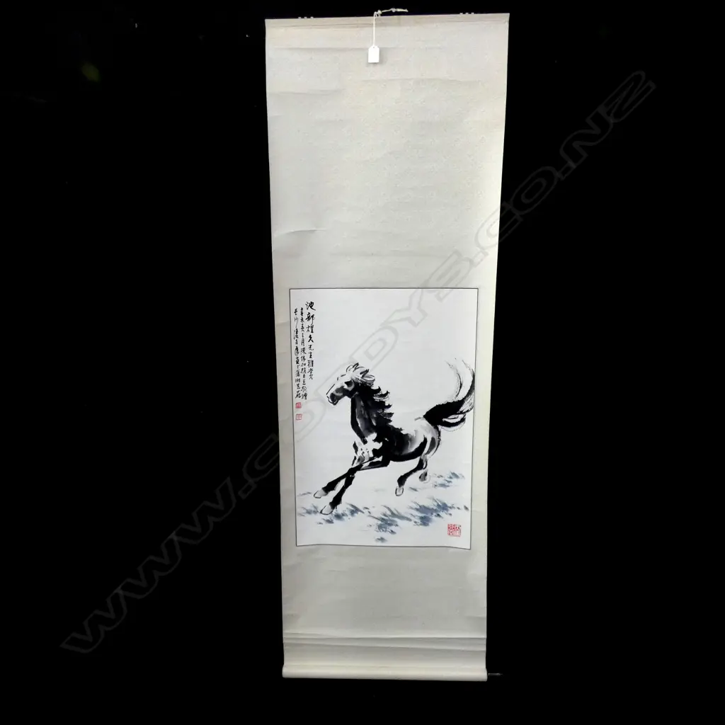 CHINESE SCROLL PAINTING 'THE RUNNING HORSE' 455 X 665MM Image 1++