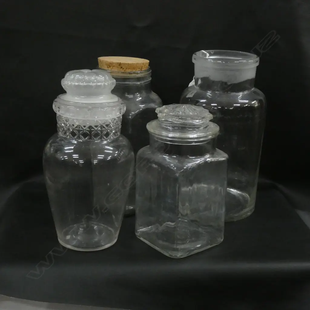 4 VINTAGE DISPLAY JARS  Image 1++