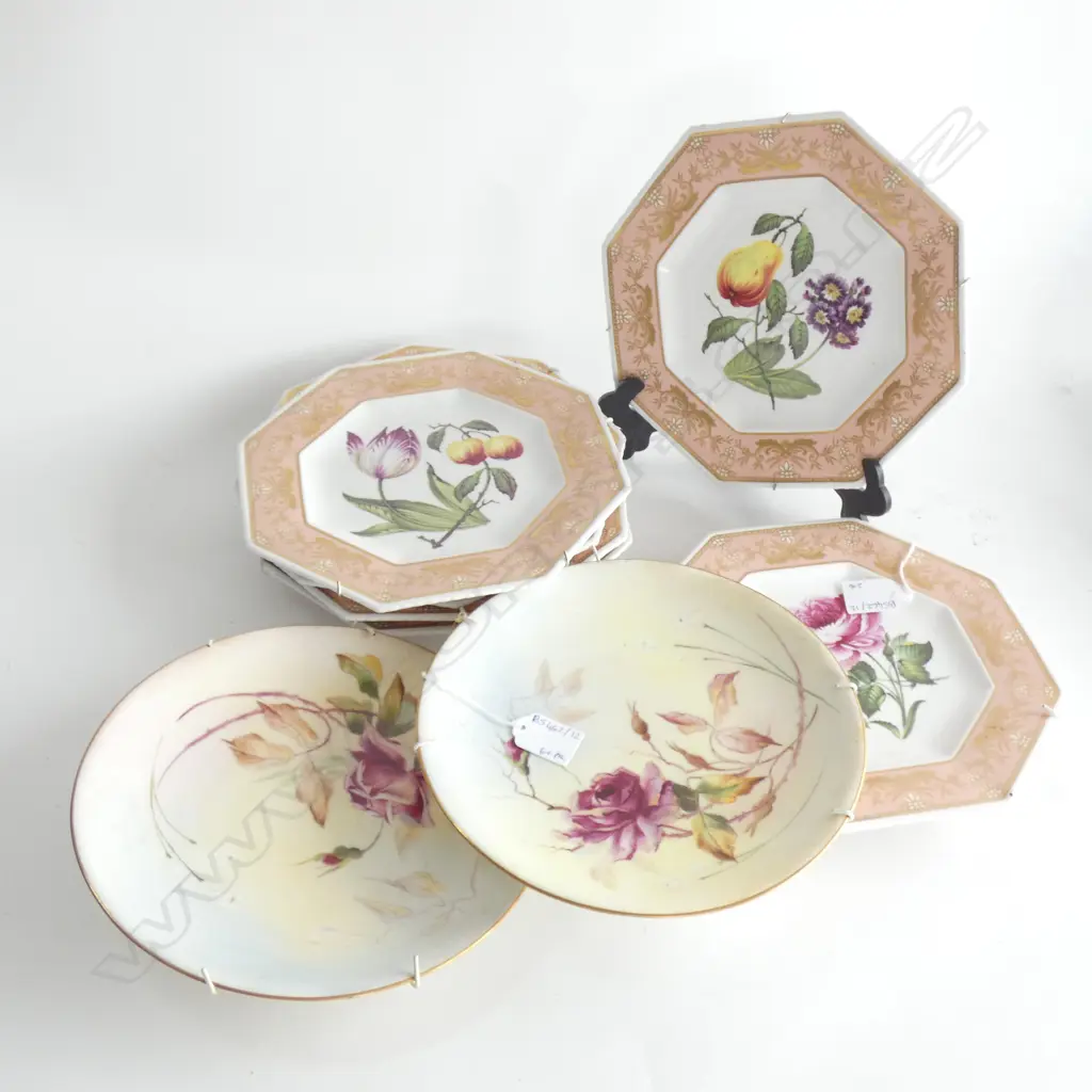 2 HANDPAINTED WORCESTER PLATES 230mm dia + 6 SPODE  Image 1++