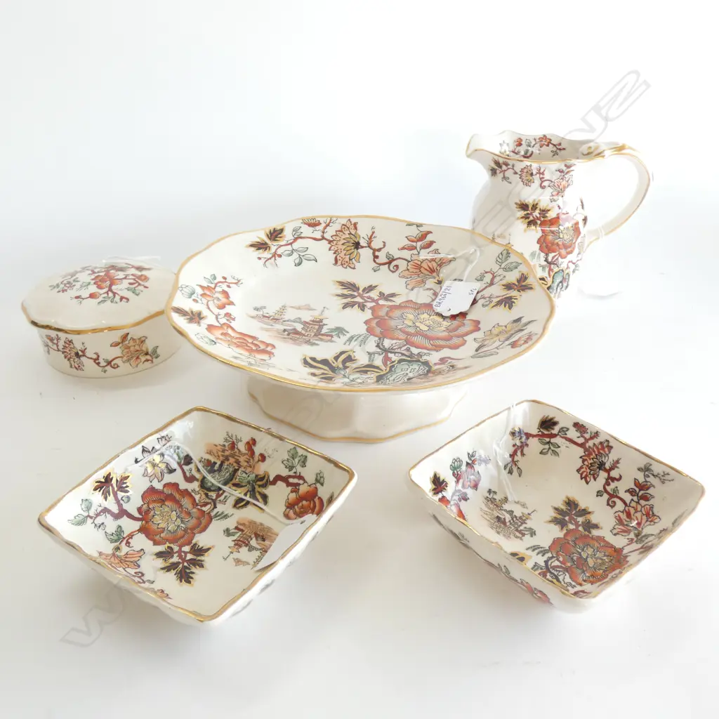 5 PCS MASONS IRONSTONE GOLDEN AZALEA PATTERN Image 1++