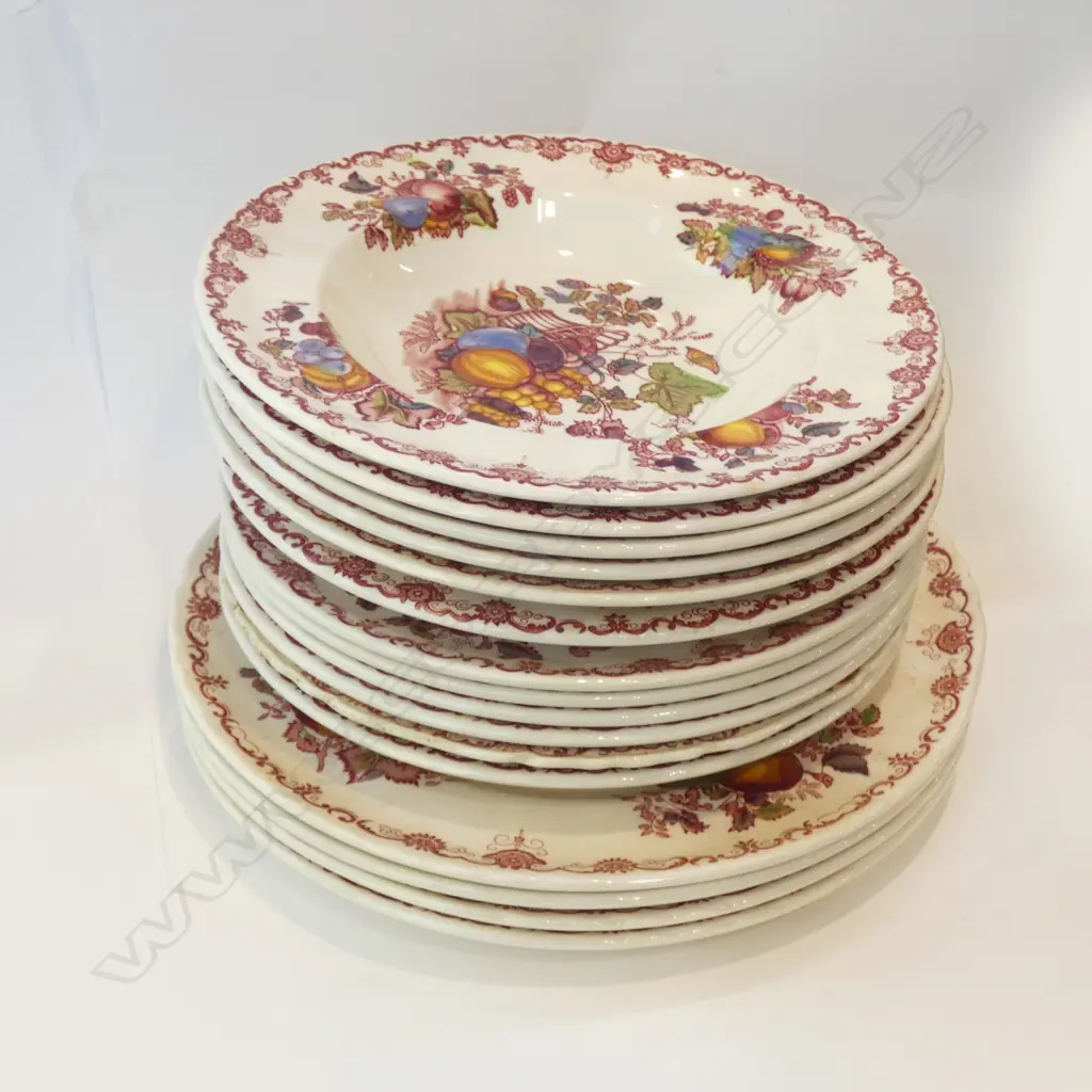 MASON IRONSTONE 16PC PART SERVICE FRUIT BASKET PAT Image 1++