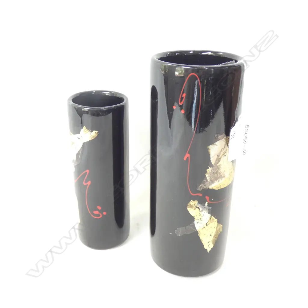 PR PETER COLLIS GOLD LEAF VASES - LARGEST H. 208MM Image 1++