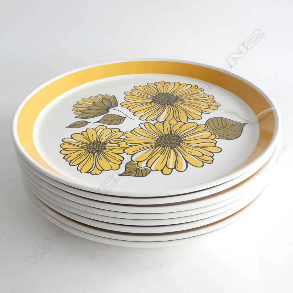 EIGHT CROWN LYNN FORMA 'CHARMAINE' DINNER PLATES DIA 265MM (AS NEW) Image 1++