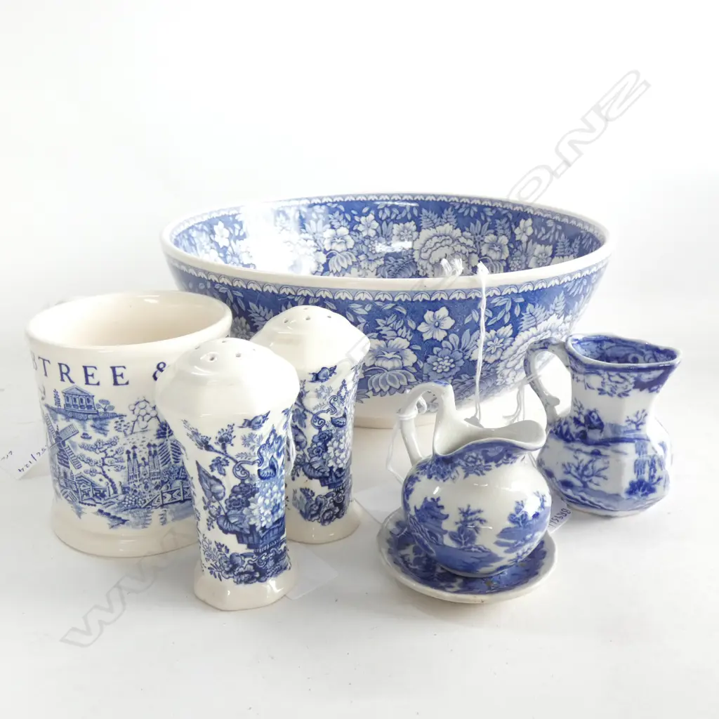 MASON IRONSTONE B/W BOWL MUG PEPPER & SALT 2 MINI JUGS & DISH Image 1++