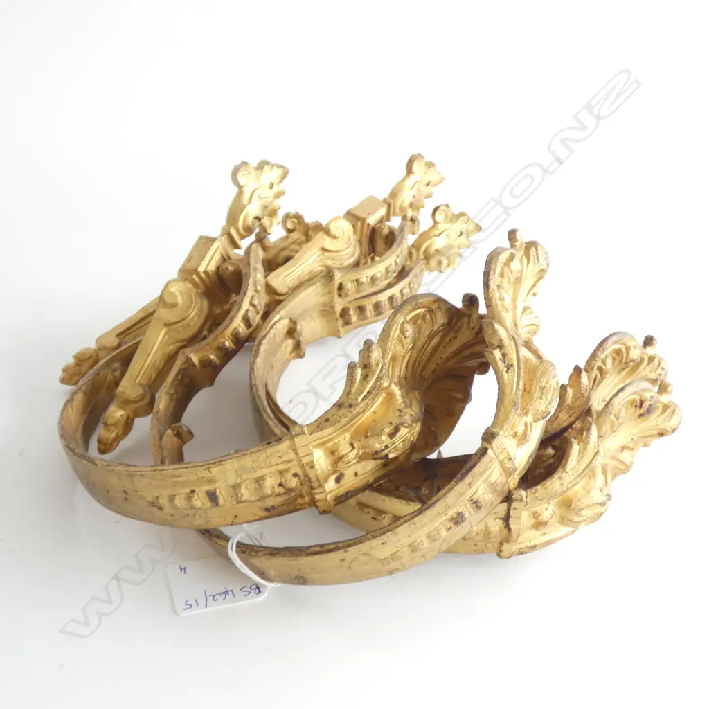 2 PRS FRENCH BRASS CURTAIN TIES W.165mm Image 1++