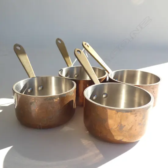 4 MINI 'STL' COPPER PANS 70mm dia