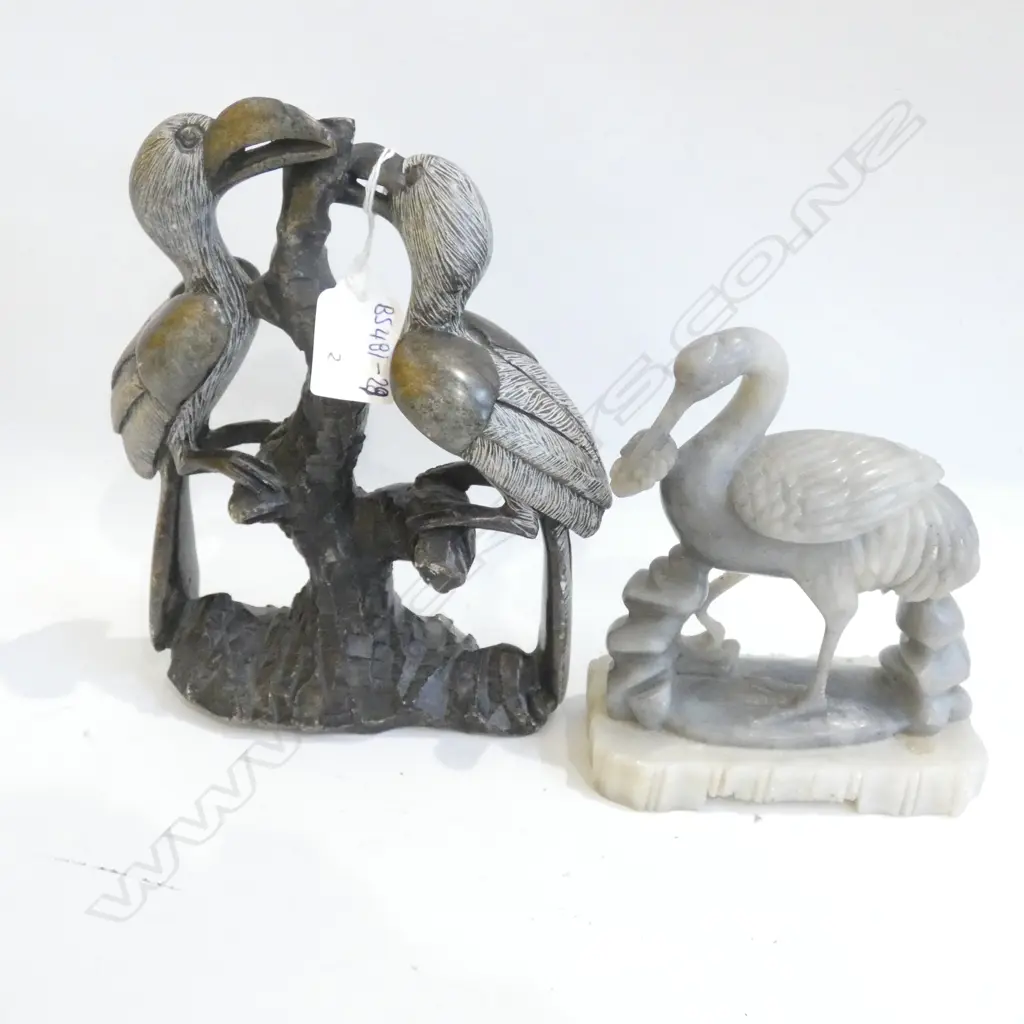 2 SOAPSTONE BIRD CARVINGS Image 1++