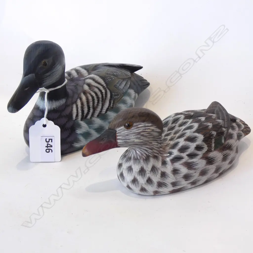 PR CARVED WOODEN PAINTED DUCKS. LARGEST L 170MM Image 1++