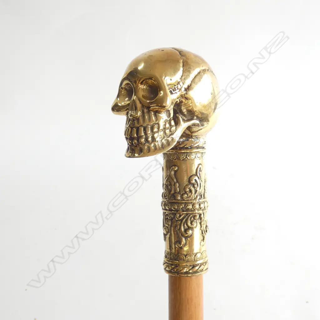 BRASS SKULL WALKING STICK L.955mm Image 1++
