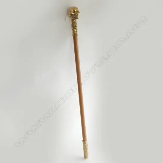 BRASS SKULL WALKING STICK L.955mm