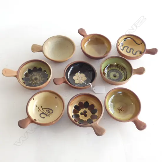 9 ASST. WINCHCOMBE POTTERY RAMEKINS 95mm dia