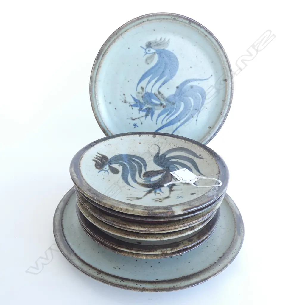 9 JILL TOTTY COCKEREL PLATES; 7 195mm dia + 2 265mm dia Image 1++