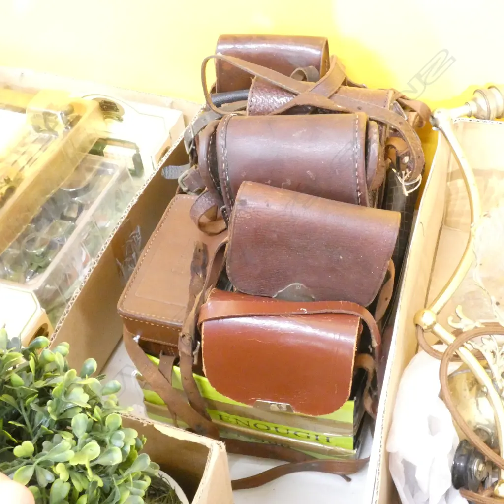 BOX LOT OLD CAMERA CASES Image 1++