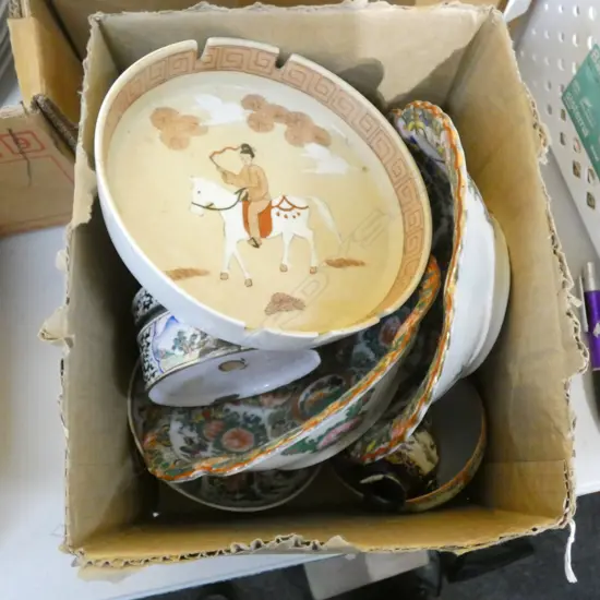 BOX LOT ASST. ORIENTAL CHINA