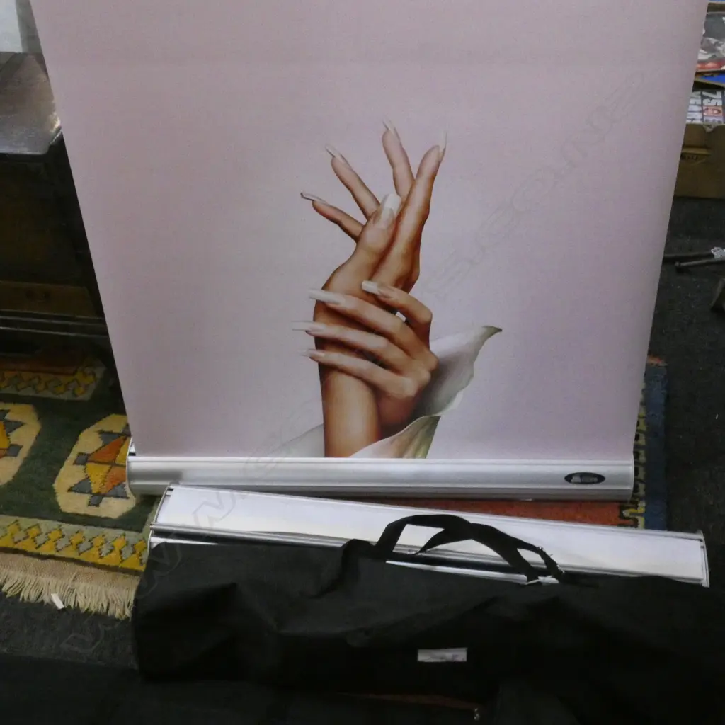 2 PROMOTIONAL BANNERS IN BLACK BAGS Image 1++