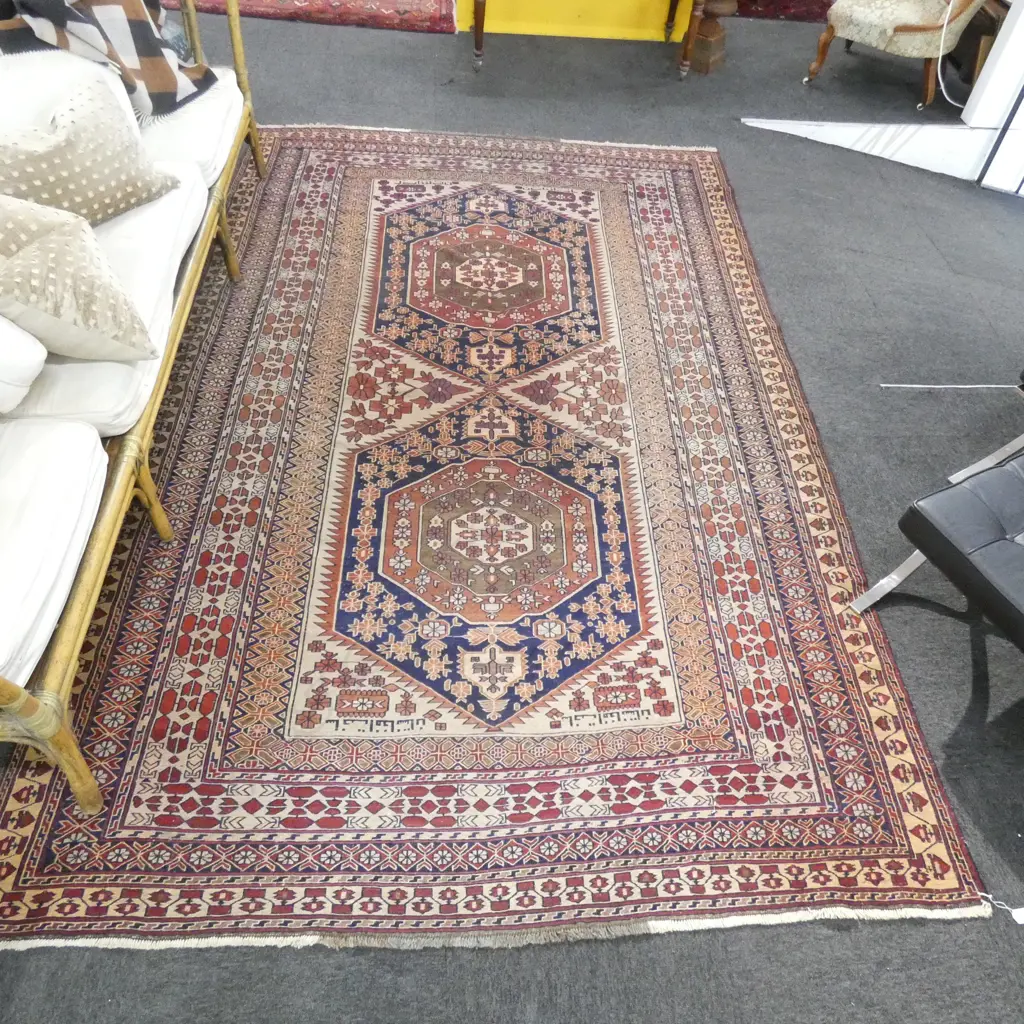 HAND KNOTTED ALL WOOL FLATWEAVE RUG 3000x1880mm Image 1++