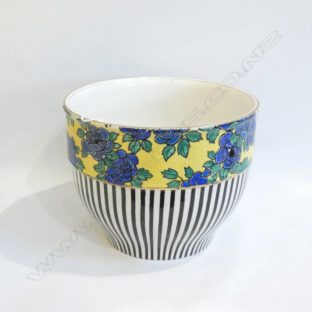 OLD GRIMWADES B&W STRIPED & FLORAL JARDINIERE  220 X 190MM Image 1++