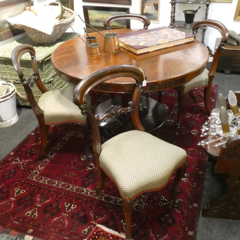 4 19thC ROSEWOOD CHAIRS Image 1++