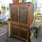 OLD WOODEN 4 DOOR TWO SECTION CUPBOARD Image 1++