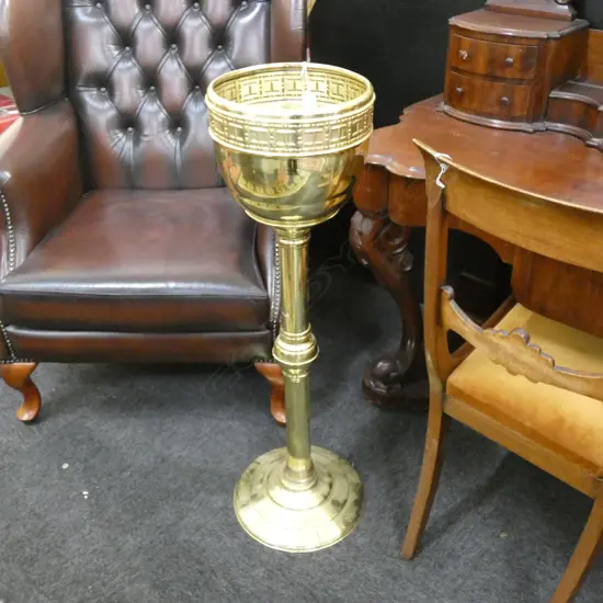 BRASS JARDINERE ON STAND H.920mm