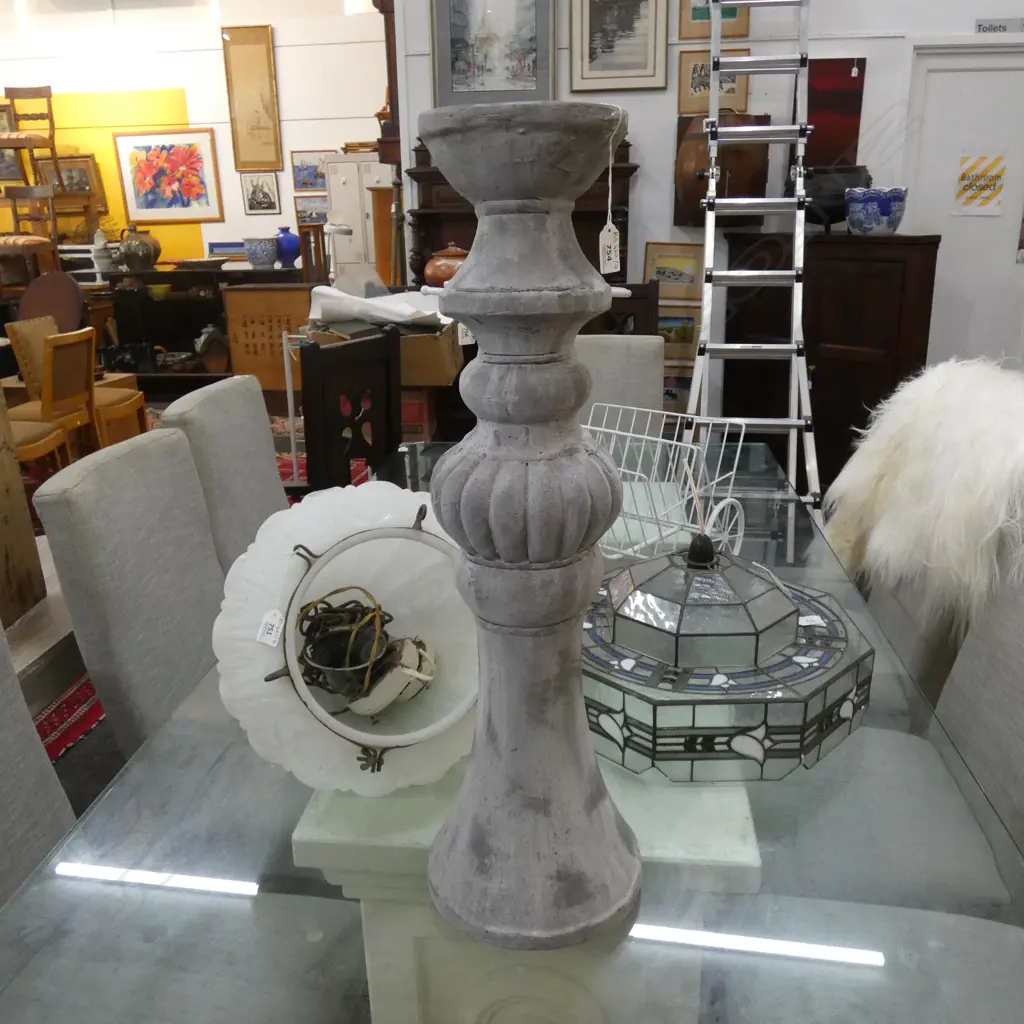 CONCRETE FINISH CANDLE STAND H.700mm Image 1++