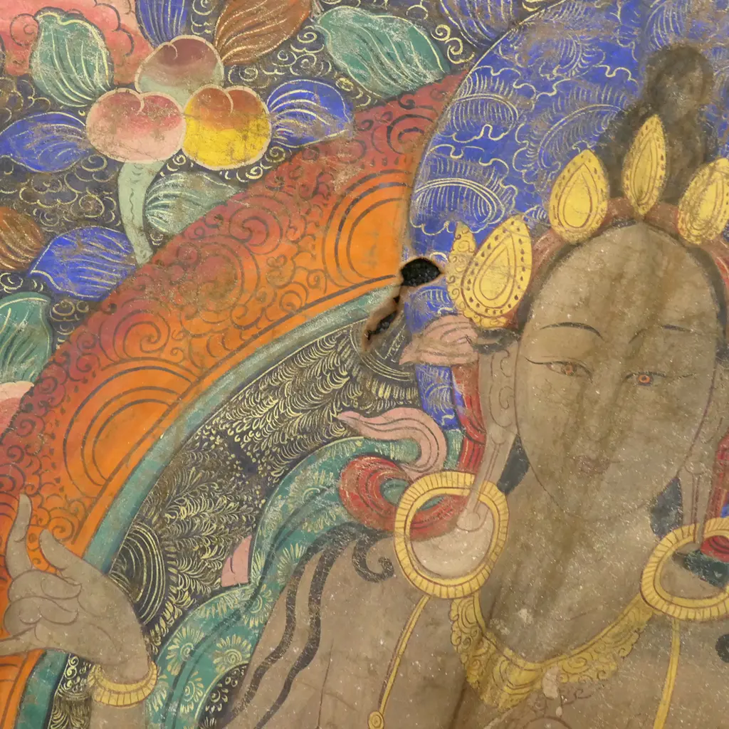 OLD TIBETAN THANGKA FEMALE DIETY H.1350mm Image 1++