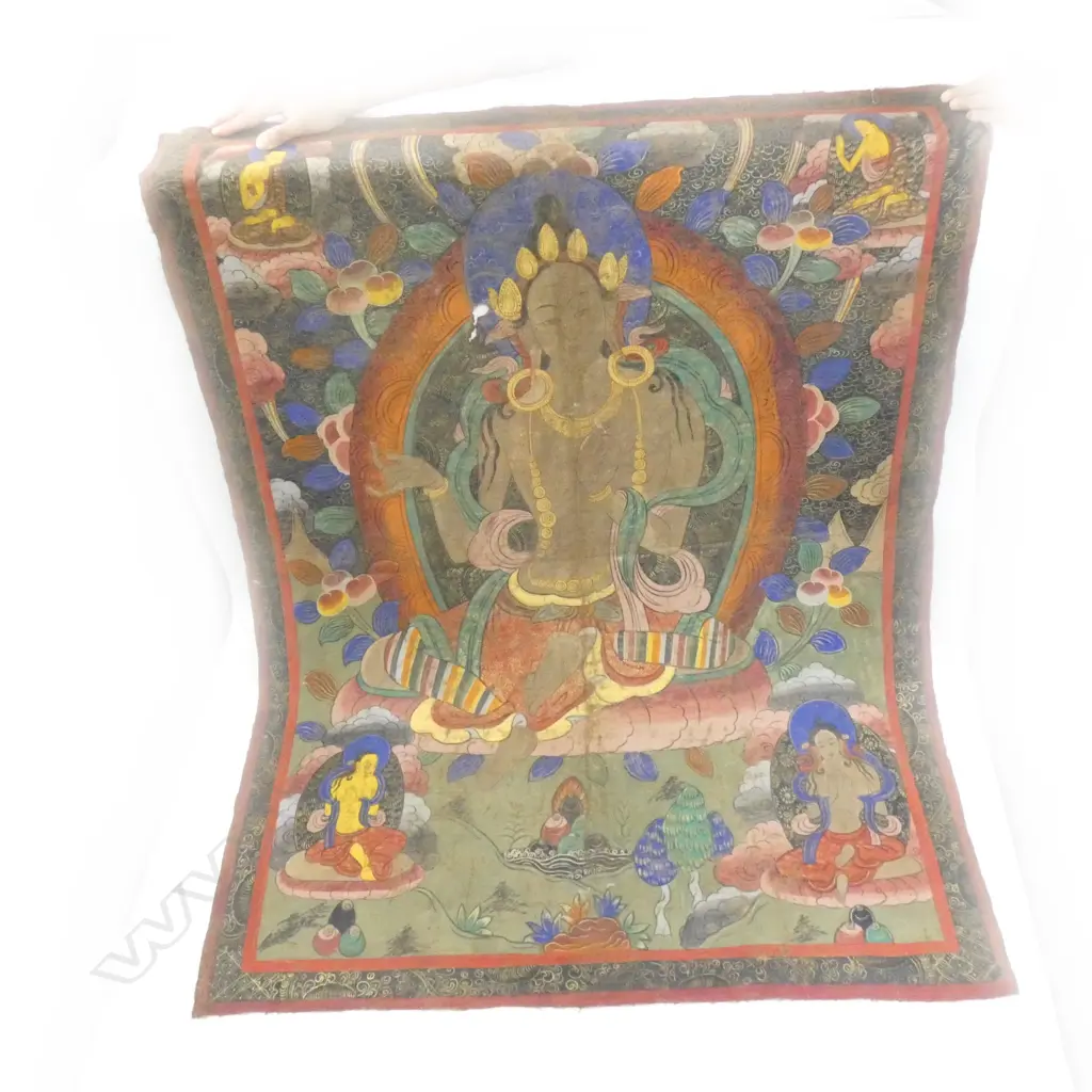 OLD TIBETAN THANGKA FEMALE DIETY H.1350mm Image 1++