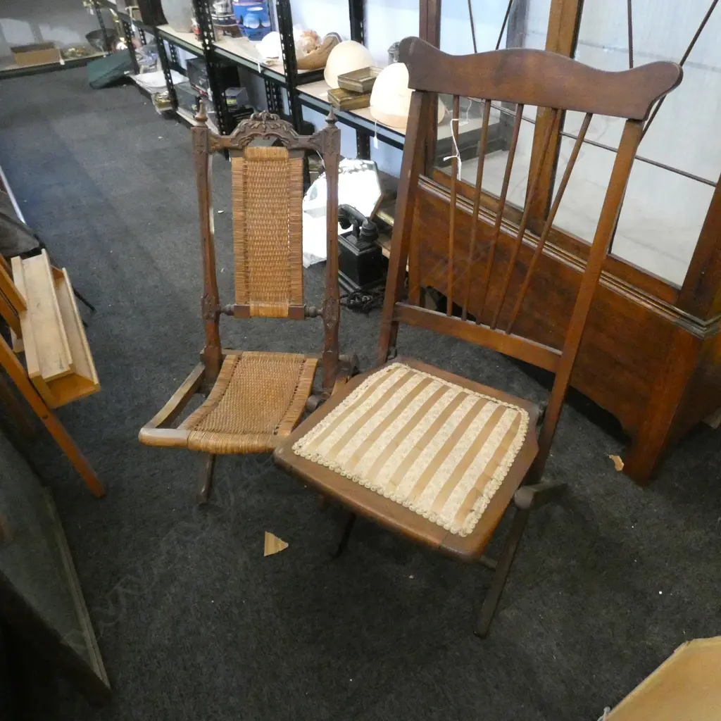 2 VICTORIAN FOLDING CHAIRS  Image 1++