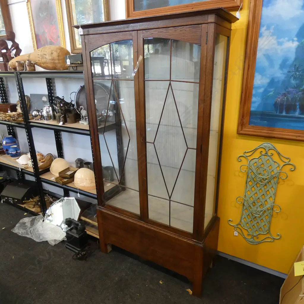 EDWARDIAN CHINA CABINET ON REMOVABLE STAND  Image 1++