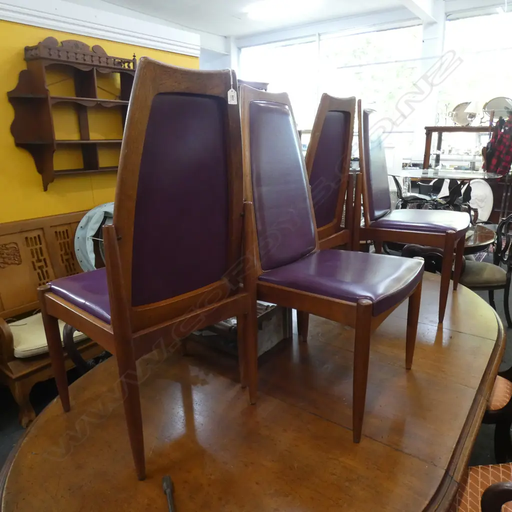 4 RETRO / MID CENTURY CHAIRS PURPLE VINYL Image 1++