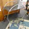 RETRO CHROME & BLACK GLASS 2 TIER DRINKS TROLLEY L 580MM Image 1++