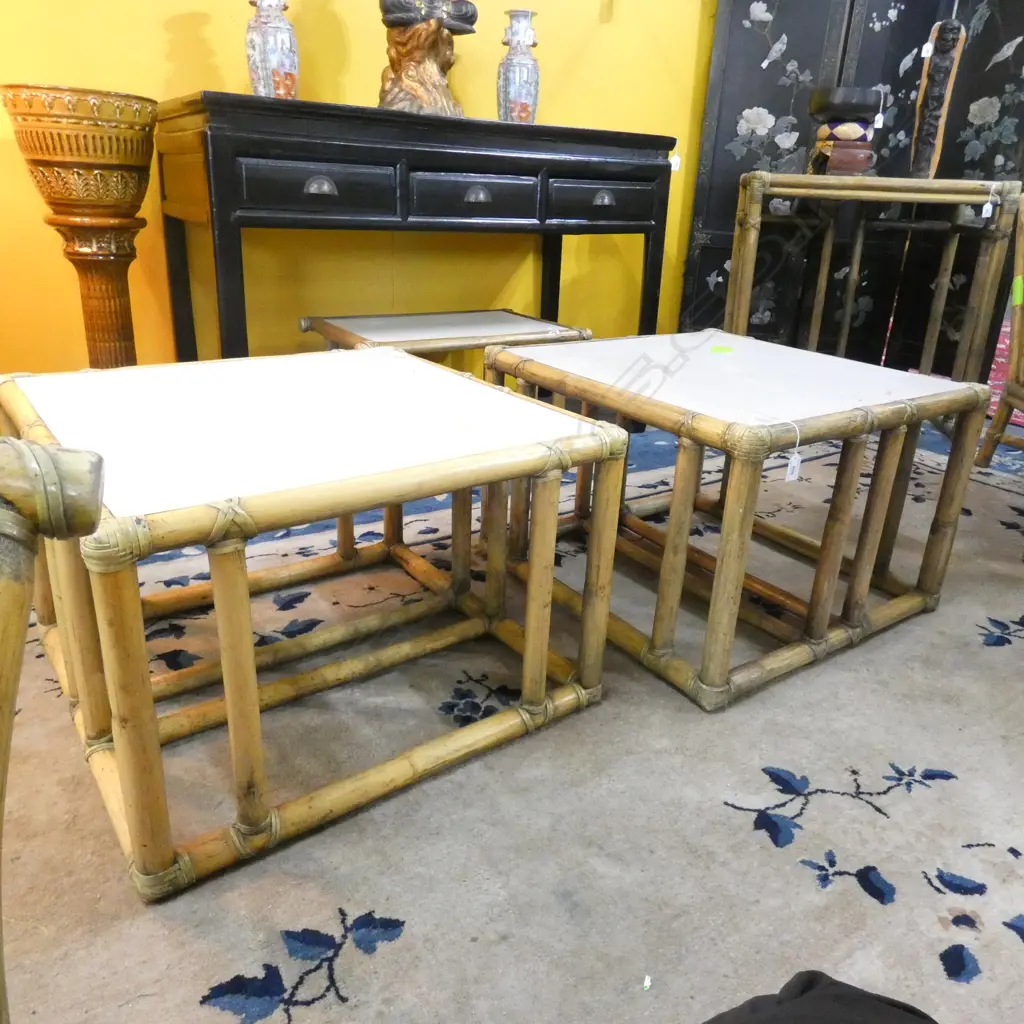 PR MCGUIRE CANE HALL TABLES 600 X 600 X 420MM Image 1++
