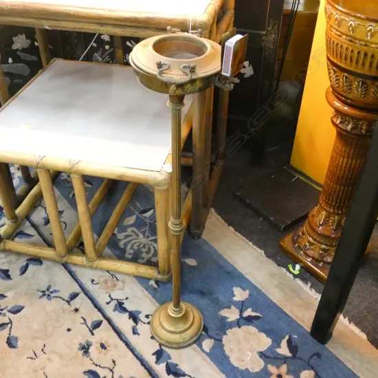 BRASS FLOOR ASHTRAY WITH MATCH BOX HOLDER H. 850MM