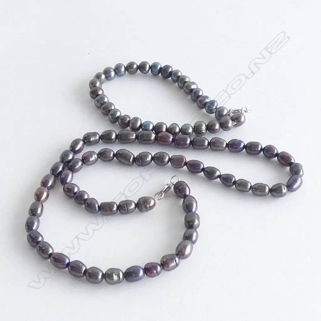 FRESH WATER BLACK PEARL NECKLACE & BRACELET  Image 1++