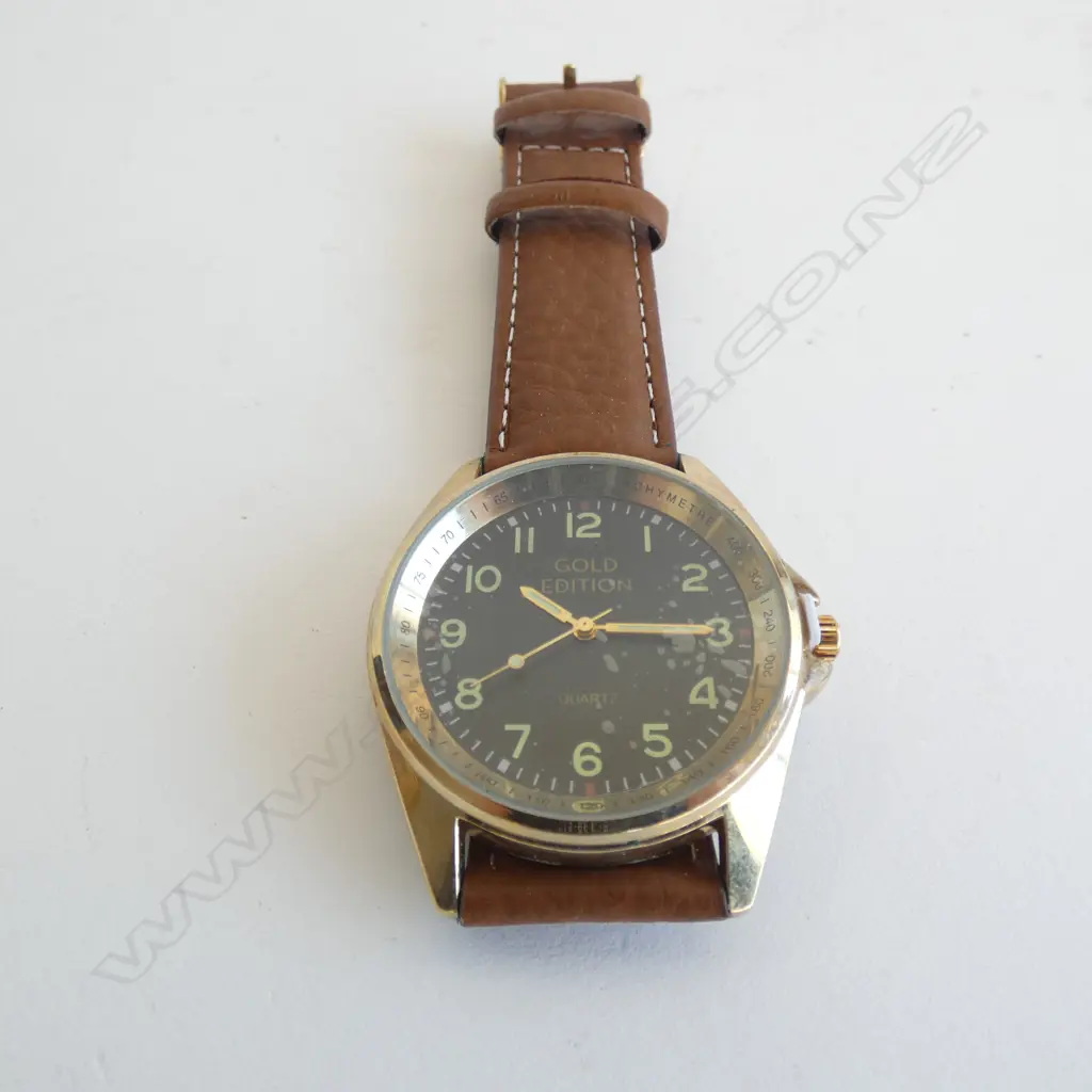GOLD EDITION WRIST WATCH W WARRANTY CARD Image 1++