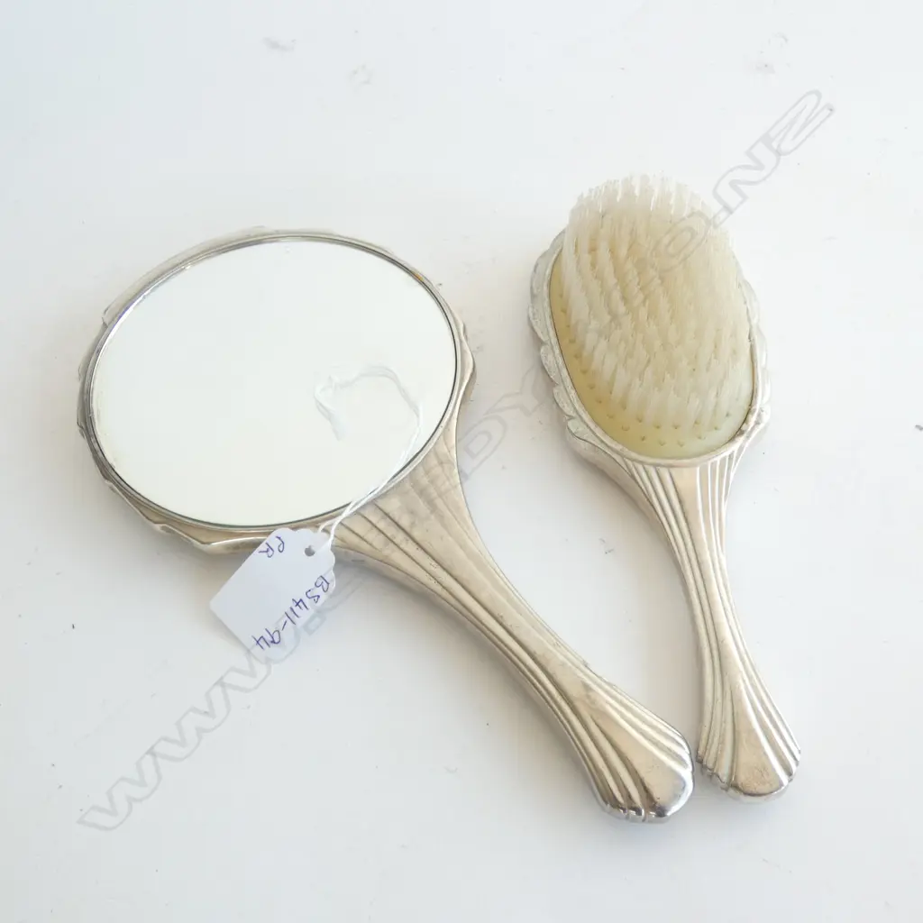 ART DECO CHROME HAND BRUSH & MIRROR  Image 1++