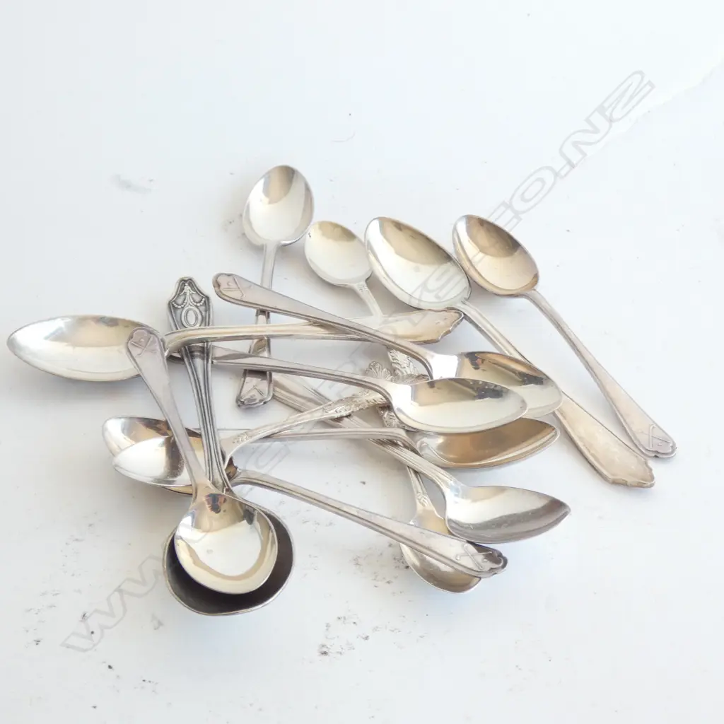 ASST. STG SILVER TEASPOONS 211 GRAMS Image 1++