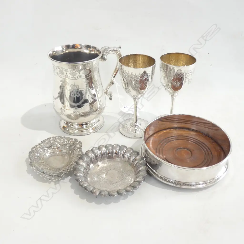 6 PCES SILVERWARE INCL. STG SILVER PIN DISH Image 1++