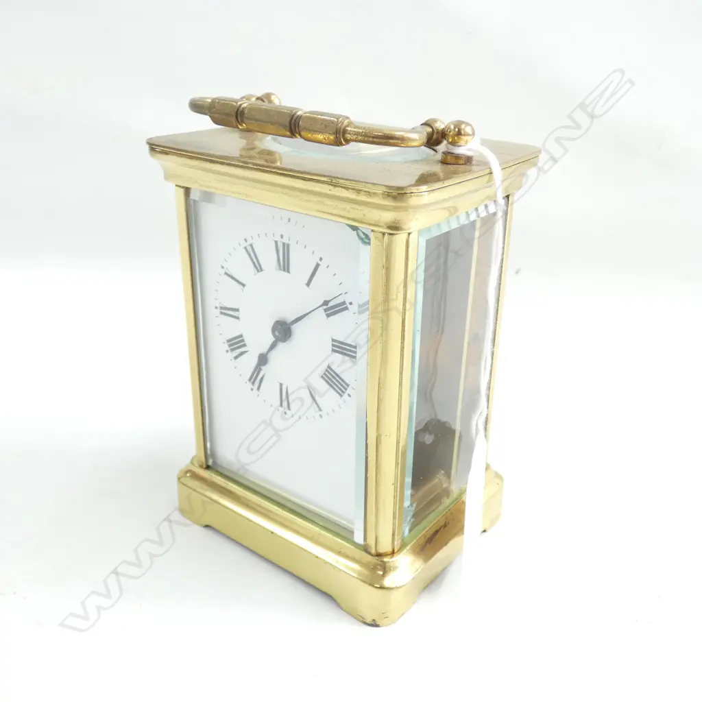 ANTIQUE FRENCH BRASS CARRIAGE CLOCK H.145mm Image 1++
