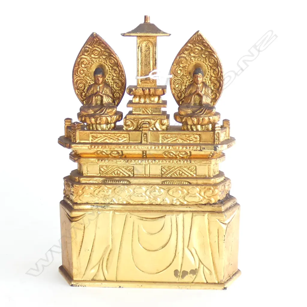 UNUSUAL WOODEN BUDDHIST STATUE. H256 W188mm Image 1++