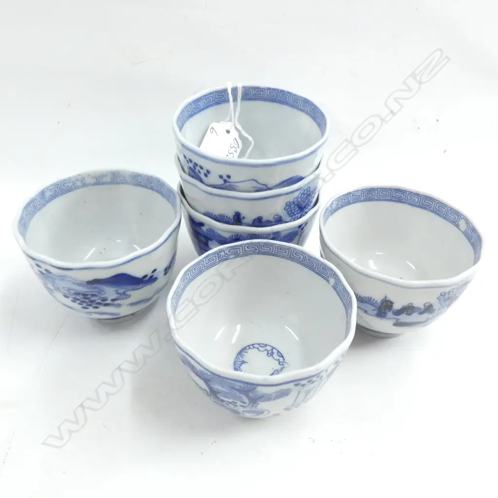 6 EARLY 1900’S ORIENTAL TEA CUPS HAND PAINTED H62mm Image 1++