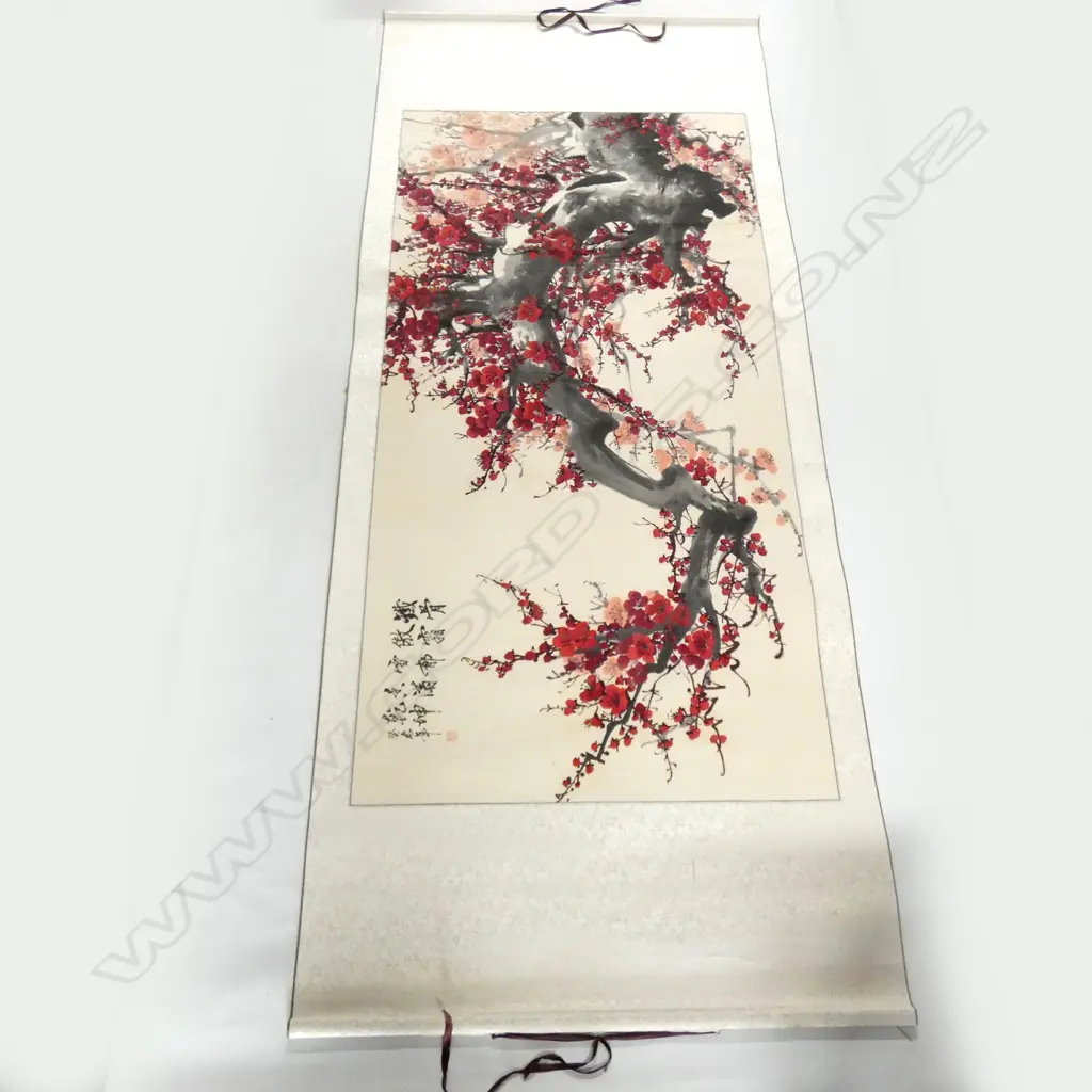 CHINESE SCROLL PAINTED BY WANG CHENGXI 'PLUM BLOSSOM' Image 1++